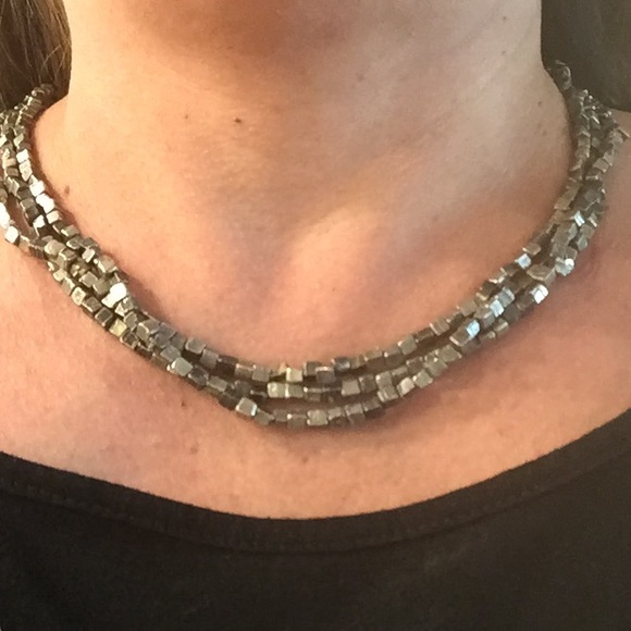 Gorgeous 3 strand silver, pewter necklace. - Picture 1 of 1